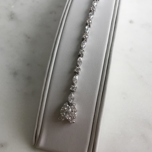 Sterling 7” Marquise & Round Cz Tennis Bracelet - Picture 9 of 16